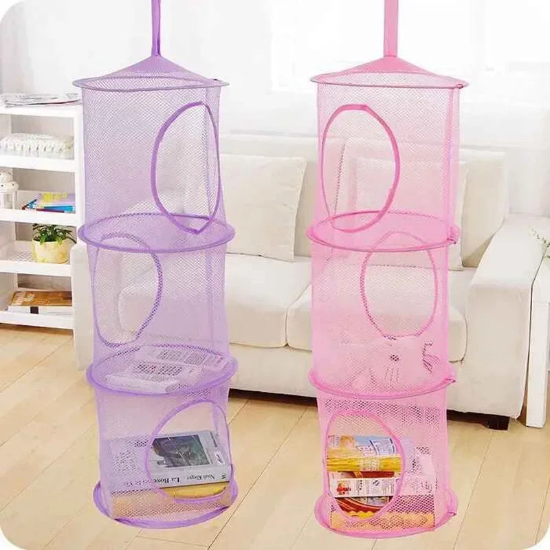 3 Shelf 75cm X 26cm Hanging Storage Net Kids Toy Organizer Basket Bedroom Wall Door Closet Organizers Basket for Toys