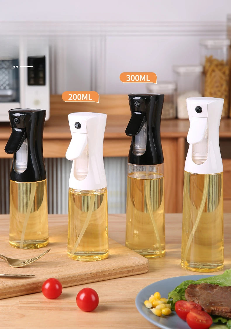 200/300/500ML Black /White Transparent Kitchen Oil Bottle Cooking Oil Spray OliveOil Bottle Fitness Barbecue Spray Oil Dispenser